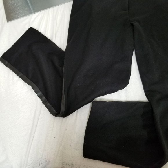 Metaphor Faux Leather Stretch Legging Pant Bottom 14P Black Tuxedo Gothic Punk A - Picture 7 of 11